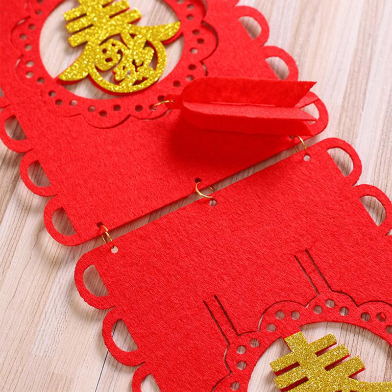 1Pc Jaar Chinese Stijl Streamer Banners Niet-geweven Hanger Gelukkig En Feestelijke Lente Festival Home Decoraties