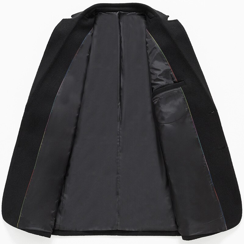Business Casual Mens Wool Blends Suit Jacket Men Spring Autumn Warm Tops Wooled Suit Jacket Office Coat