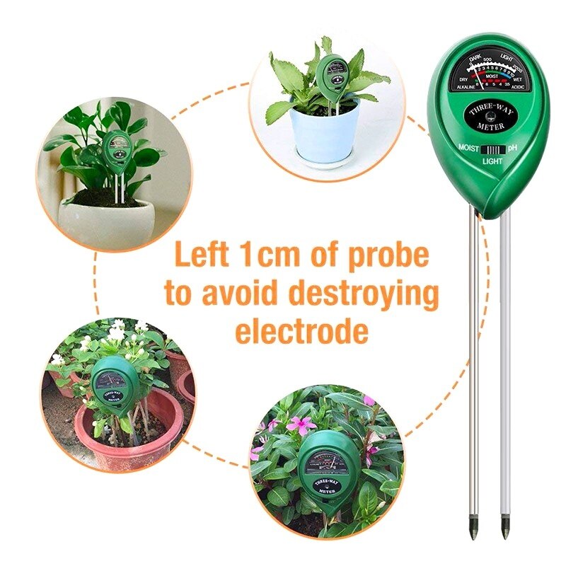 Soil Moisture Measuring Sensor 3 in 1 Humidity Hygrometer Hydroponic Gardening Plant Flower Soil PH Tester Analysis Tools