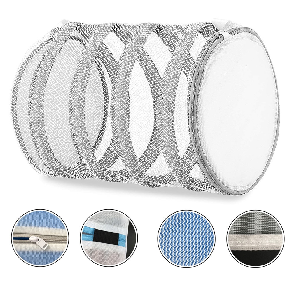 Met Opknoping Loops Ritssluiting Machine Opslag Wassen Netto Badkamer Drogen Schoen Waszak Thuis Wasserij Polyester Duurzaam