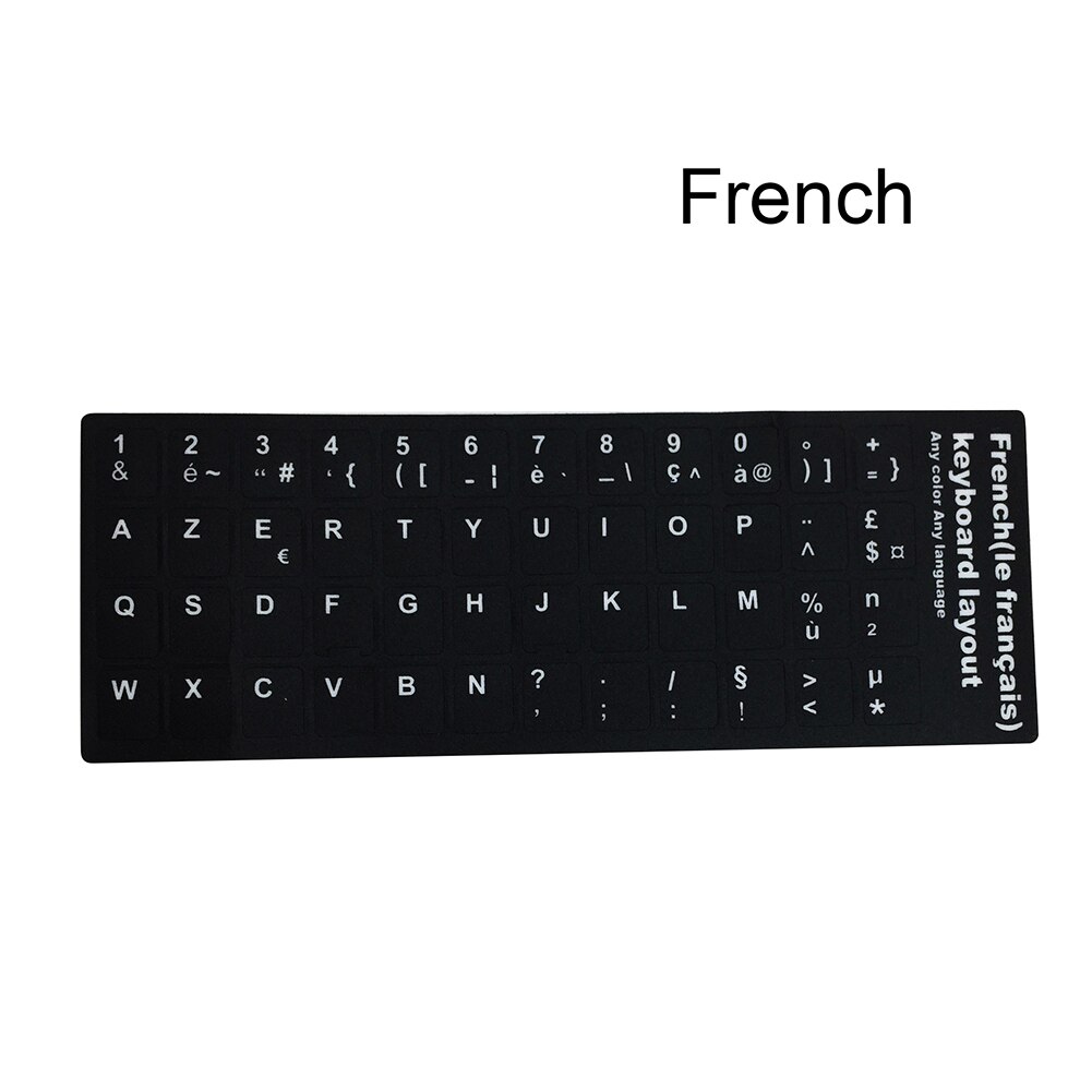 Universal Keyboard Stickers Replacement Matte Keyboard Stickers with Black Background and White Lettering L5: french