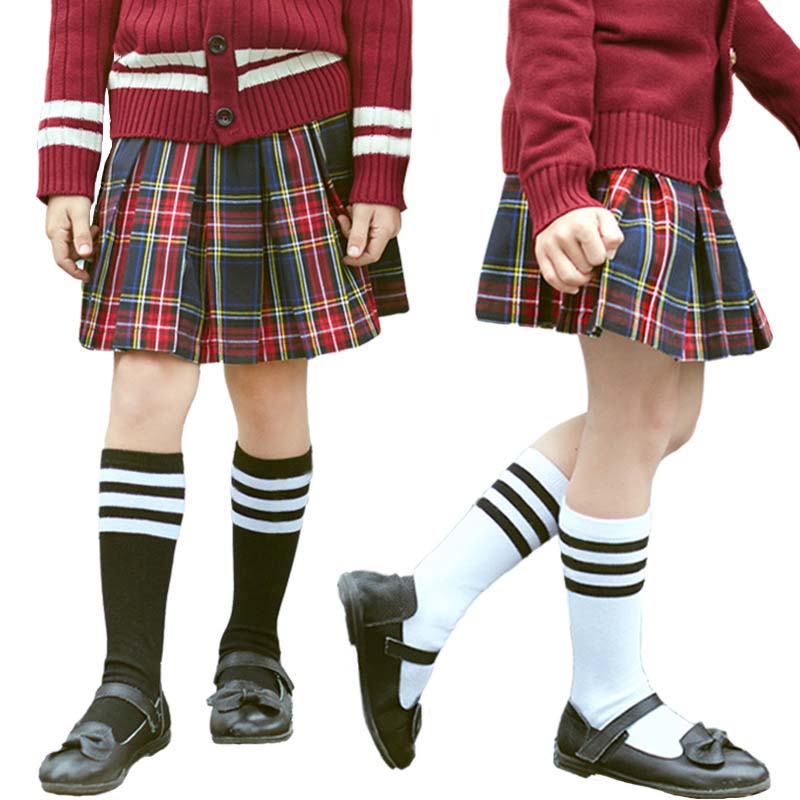 Chaussettes montantes pour enfants | Chaussettes de sport, pour vieux garçons et filles, bandes de Football, pataugeoire en coton, blanc, style de Skate, pour enfants, Tube Long
