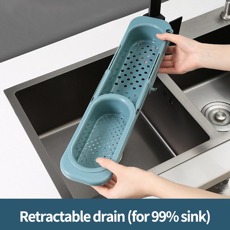 Teleskop Sink Drain Korb Küche Werkzeug Lagerung Regal Multifunktionale Waschbecken Filter Kunststoff Küche Ablassen Sieb Obst Halter: S1 Drain Baskset