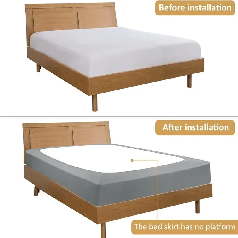 1 x box spring mattress covers in hotel quality, wrap-around bed skirts – mattress protector envelope – easy to install, twin/full/queen/king