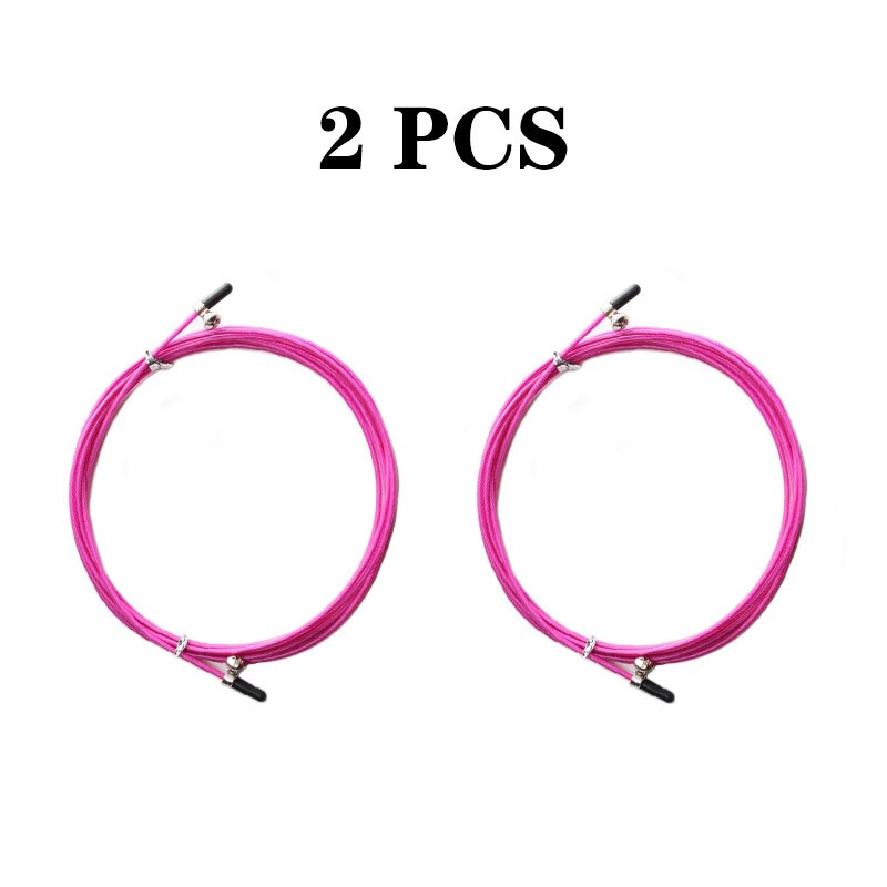Fil d'acier avec vis pour cordes à sauter, 3m, rechange, Crossfit, câble métallique remplaçable, corde à sauter de vitesse: Pink Rope 2PCS