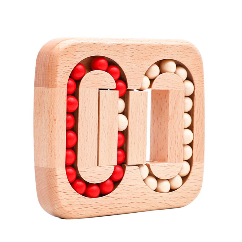 Rompecabezas De Cubos IQ De Madera, 9 Bloques De 2.5 Cm En Blanco Y Rojo, Con 60 Diseños Y App Incluida