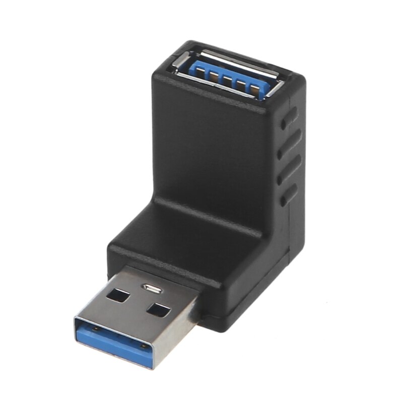 90degree Left Right Angled USB 3.0 A Black Male To Female Connector Adapter For Laptop PC