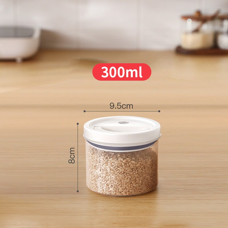 JOYBOS-tarro sellado para el hogar, recipiente de plástico de grado alimenticio con tapa, caja de almacenamiento de granos, transparente, para arroz y nueces, JBS76: 300ml