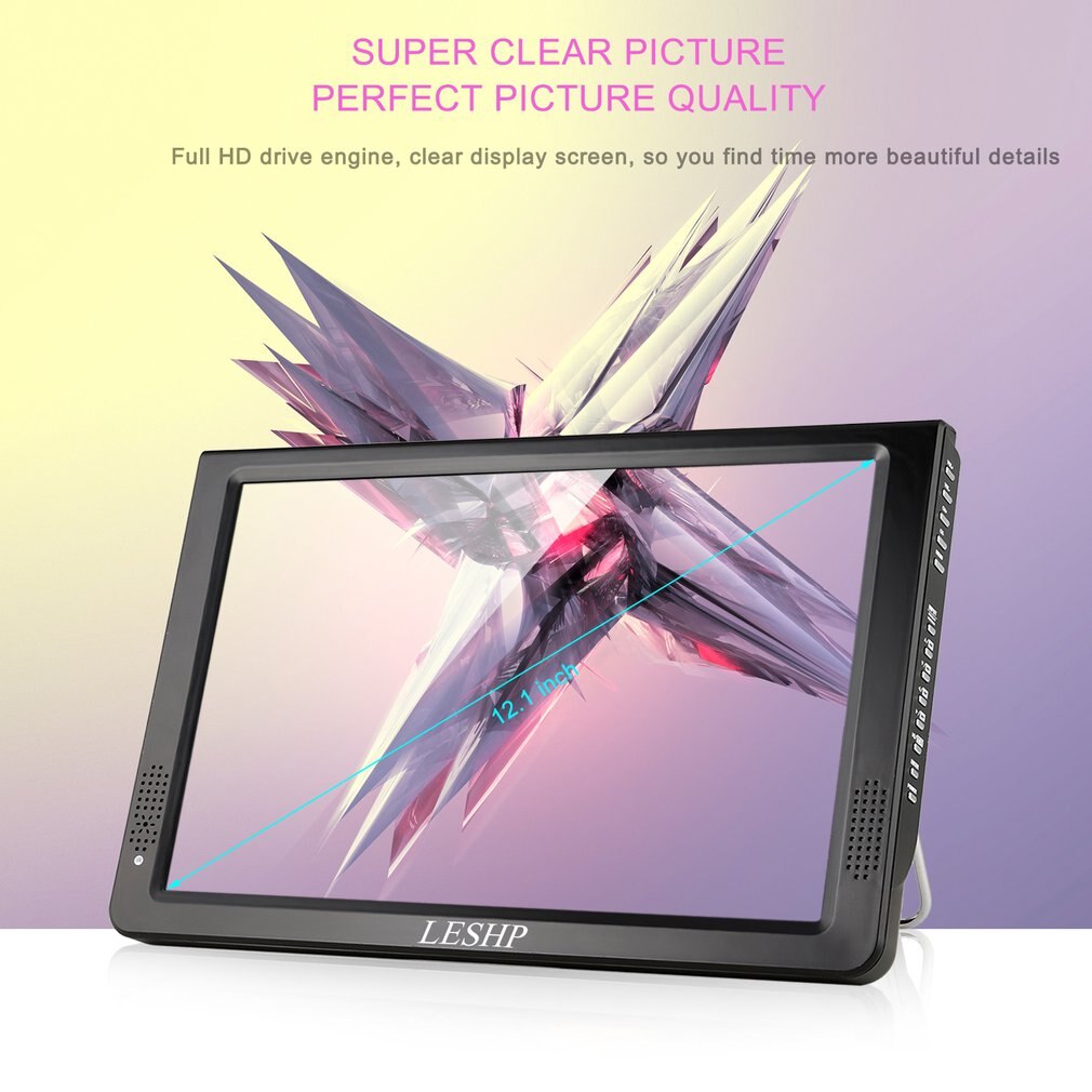 LESHP Tragbare D12-ATSC Multimedia Spieler LCD Anzeige mit Digital TV Tuner 12,1 zoll Monitor LED Tafel Fahrer HD USB/TF