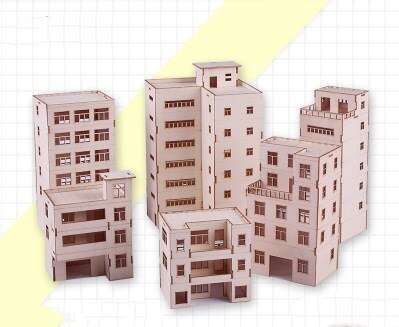 Model Materiaal Appartement Gebouw Houten Huis Model