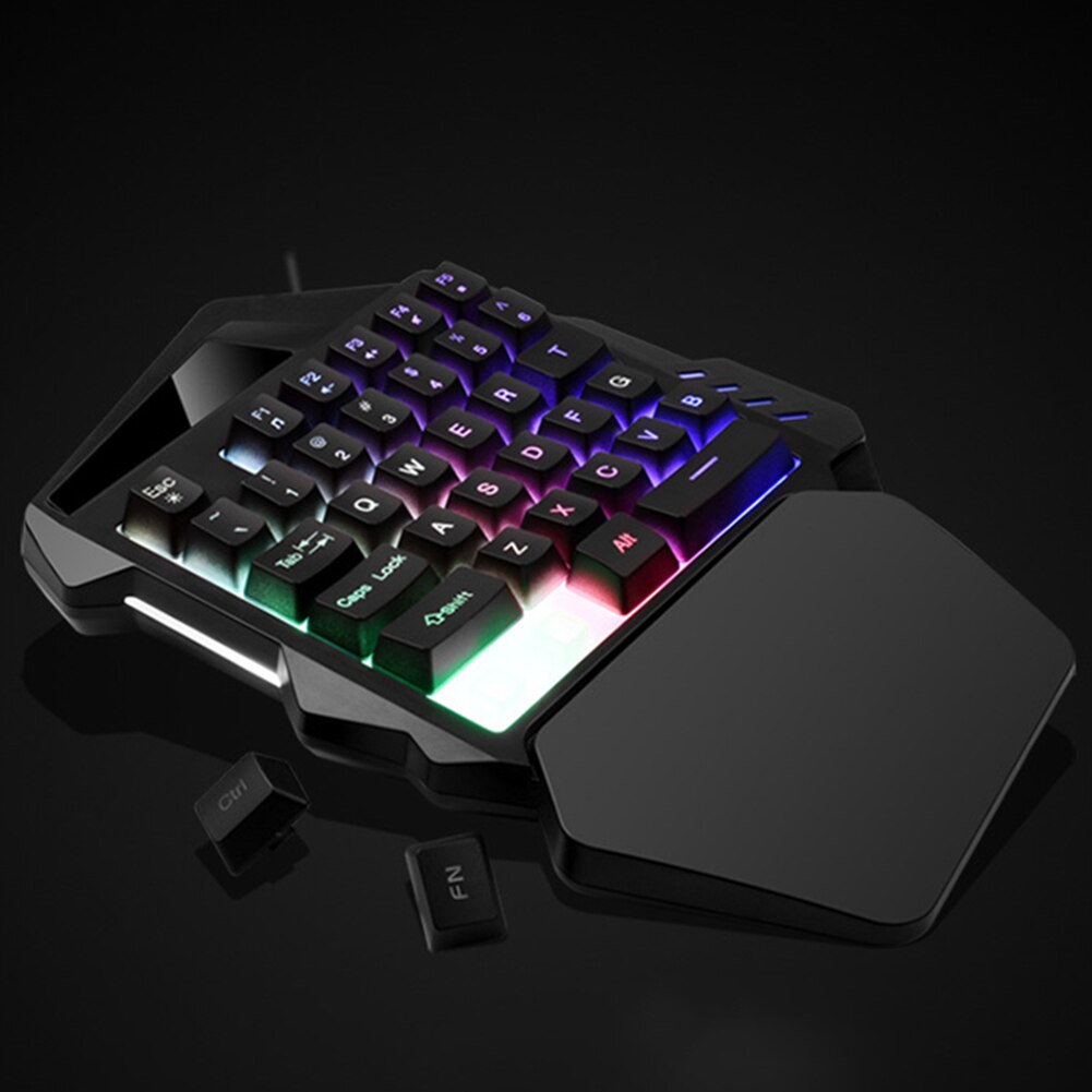 One Handed Gaming Keyboard 35 Keys Membrane Keyboard for Laptop Desktop PC Ultra-slim Wired Keyboard