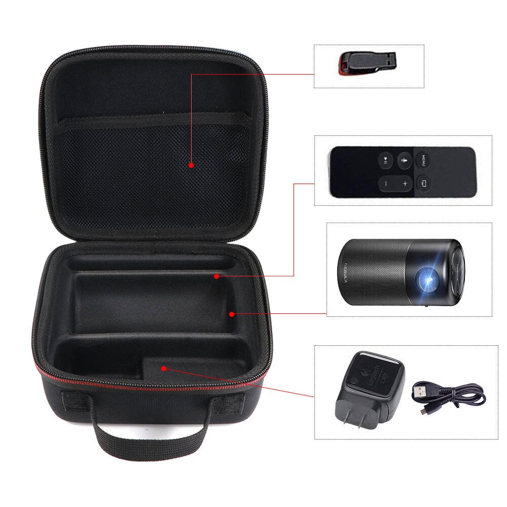 Harde eva-draagtas voor de nebula capsule smart mini-projector - beschermende reistas voor opbergruimte