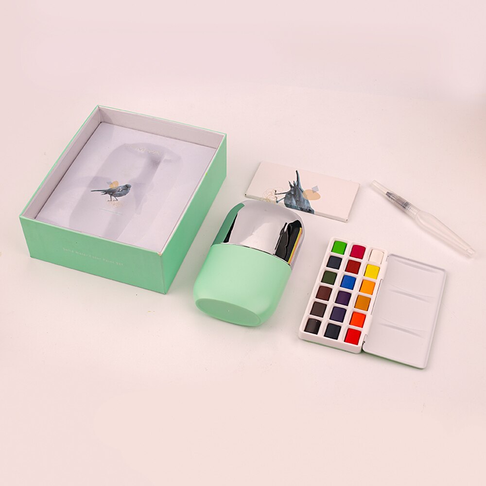 Miya Himi Water Kleur Effen Palet-Draagbare Reizen Aquarel Verf Kit Voor Beginners Kunstenaars Studenten: GREEN