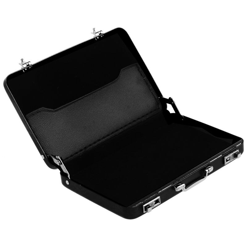 Maletín negro de aluminio con contraseña caja de tarjeta Mini contraseña de la maleta
