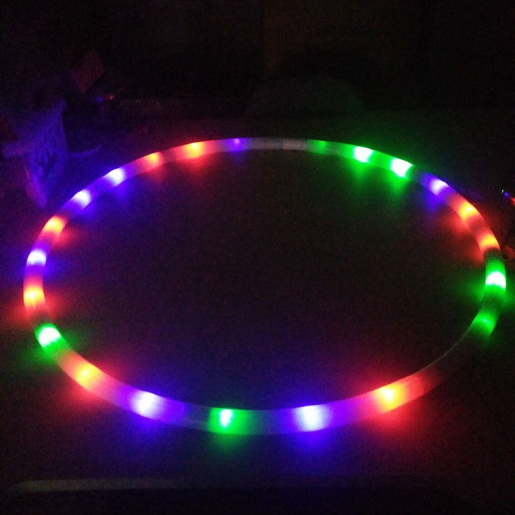 LED Colorful Fitness Circle Performing Arts Abdominal Fat Loss Light Fitness Crossfit Foldable Sport Hoop Gym Fitness Equipments