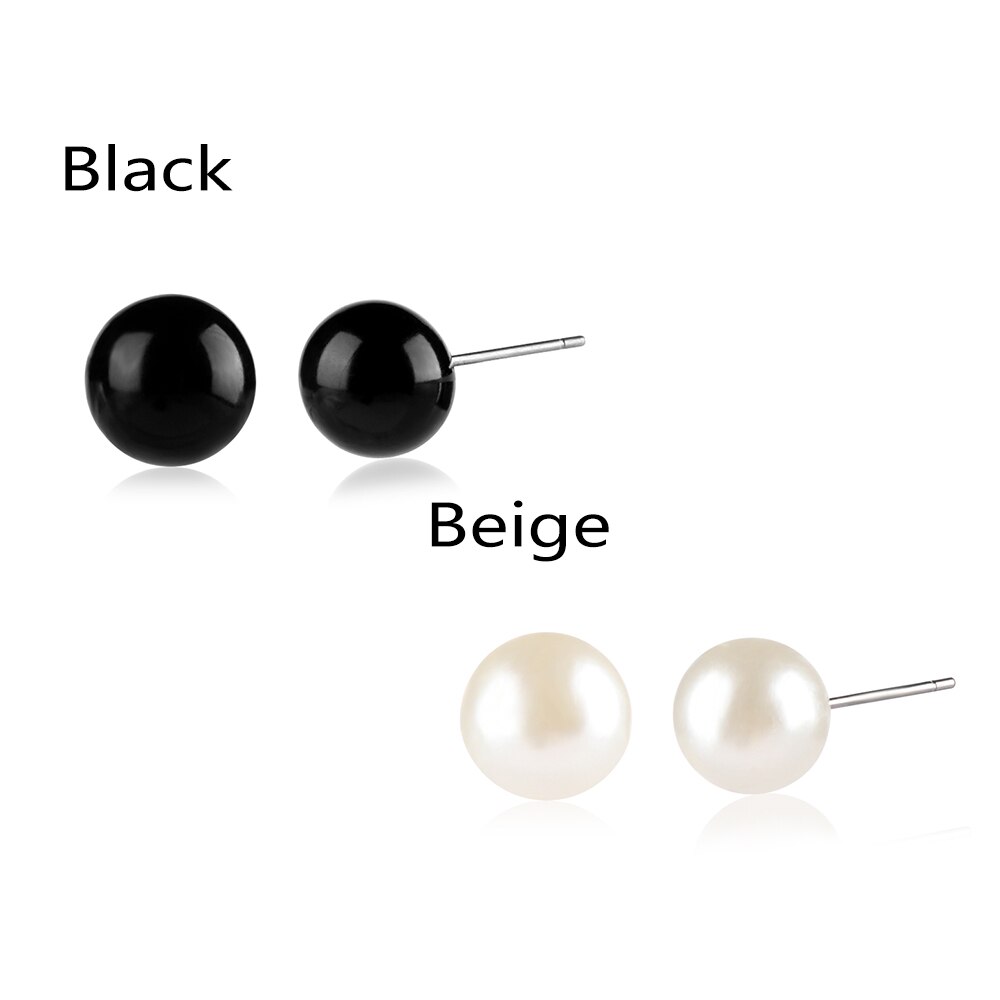 12 Pairs Vrouwen Sieraden Op Oor Bal Stud Oorbellen Kit Zwart Beige Gesimuleerde Parel Oorbellen Set Voor Bijouteria Brincos Bijoux