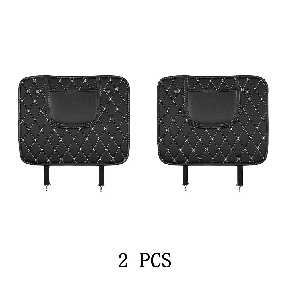 Anti-Kind-Kick Pad Voor Auto Pu Leather Seat Back Protector Cover Waterdichte Universele Accessoires Interieurs Anti Modder vuil Pads: 2PCS Short