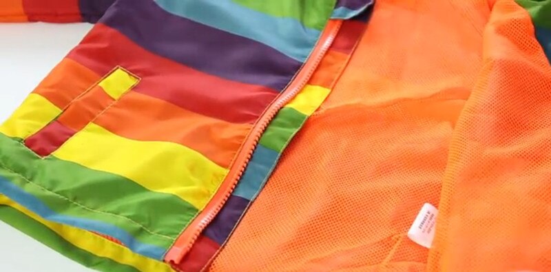 Rainbow Children Jacket Windbreaker Kid Coat Girl boy Spring Autumn Clothing Windcoat 2-7years old Children clothing