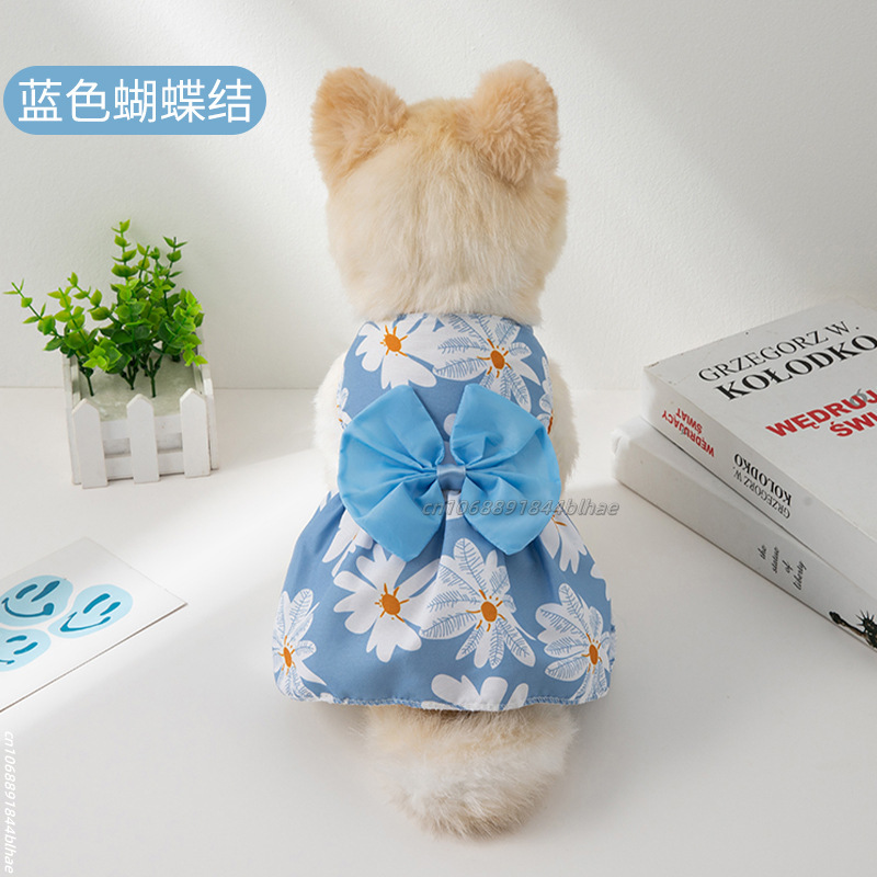 Vestido de princesa para perro, falda para mascota gatito, bonito vestido para perro con lazo de encaje para cachorro pequeño y mediano, Chihuahua, primavera y verano: S / Plata