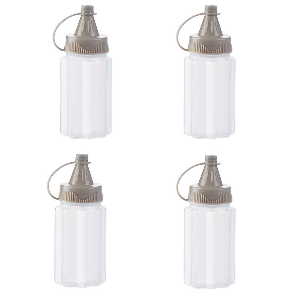 4pcs Mini Seasoning Box Portable Transparent Sauce Jam Squeeze Bottle Easy Clean PP Storage Box With Lid Spices Barbecue Kitchen: Squeeze Bottle