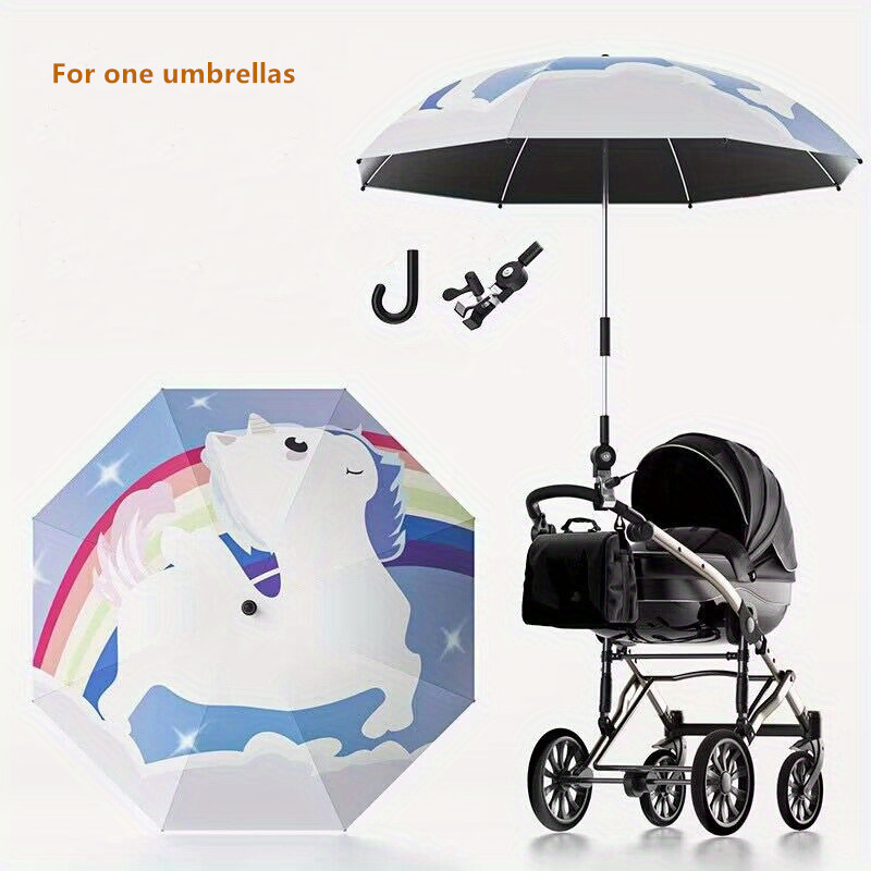 All-Purpose UV Protection Parasol Umbrella with Secure Clamp - Adjustable Sun Shade for Bikes, Trolleys, Wheelchairs, and Outdoo: Blue