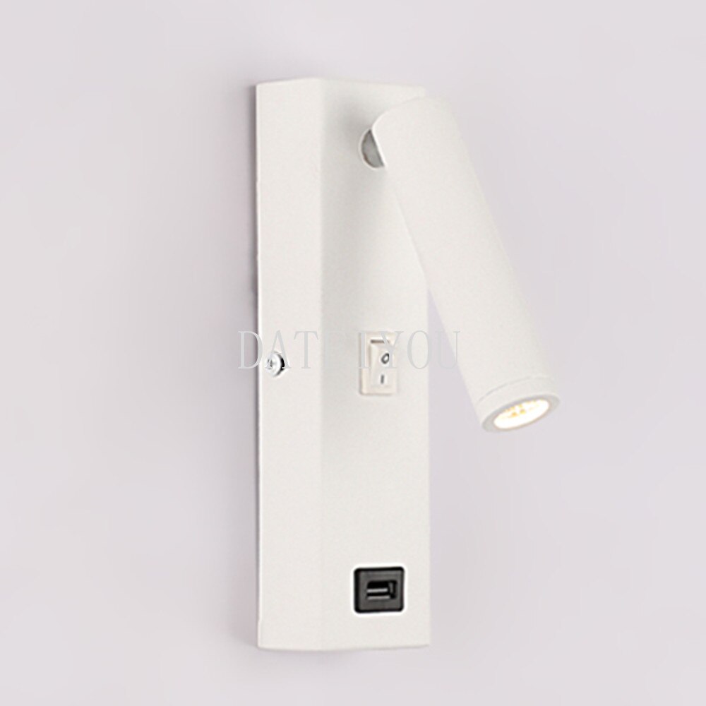 Led Wandlamp Gang Lamp Hotel Kamers Met Schakelaar Usb-poort Opladen Slaapkamer Bedlampje: White / Warm white