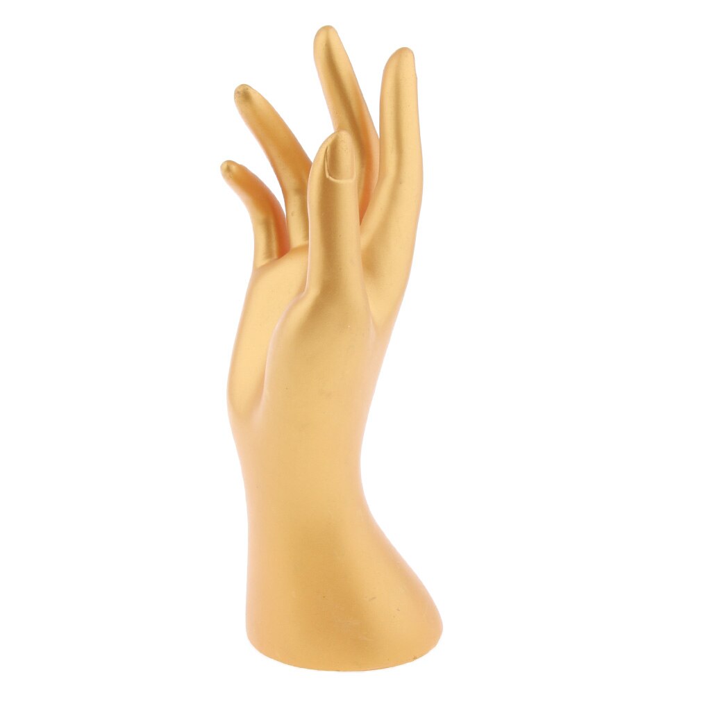 Female Mannequin Right Hand Jewelry Bracelet Ring Watch Gloves Display 8.5': Gold