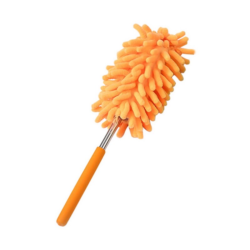 Cepillo para polvo del hogar, utensilios de limpieza de cocina para coche y oficina, plumero de microfibra extensible ajustable Shan: orange