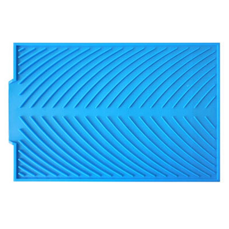Tapis de vidange antidérapant en Silicone, tapis de séchage pour casseroles de cuisine, tapis de vidange Anti-brûlure, dessous de verre, ustensiles de cuisine: Bleu