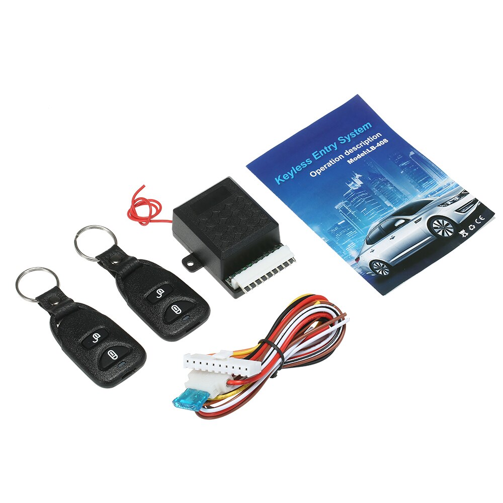 12V Universal Car Auto Remote Central Kit Door Lock Locking Vehicle Keyless Entry System with 2 Remote Control for Car Supplies