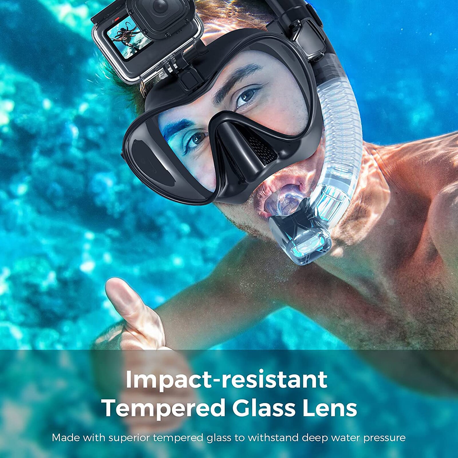 Scuba Masker Snorkel Buis Set Duiken Masker Anti-Fog Zwemmen Snorkelen Bril Met Mount Voor Gopro Onderwater Sport Camera