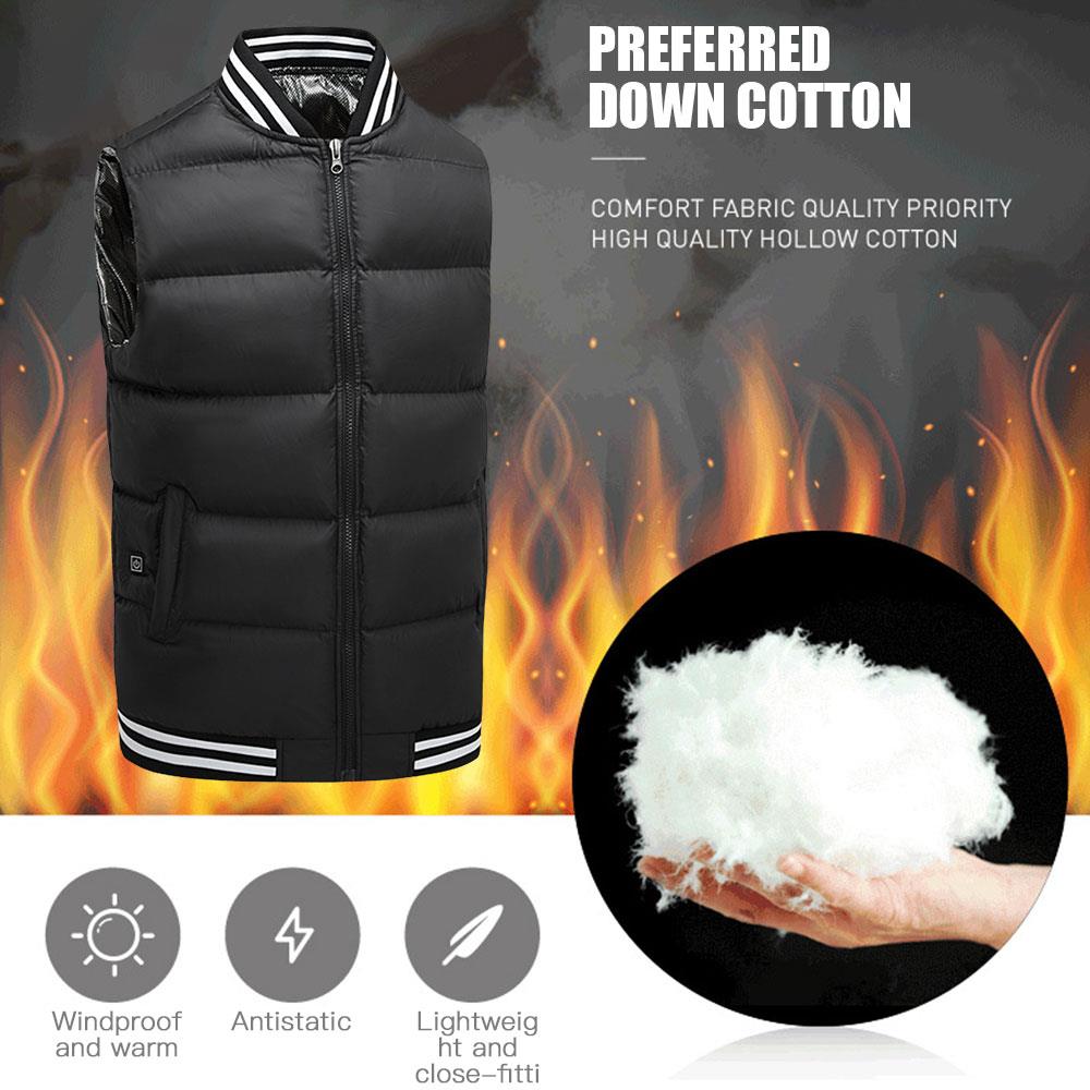 Black USB Thermal Electric Vest Heated Body Warmer Clothing Physiotherapy Jacket Heated Warm Winter Heated Pad