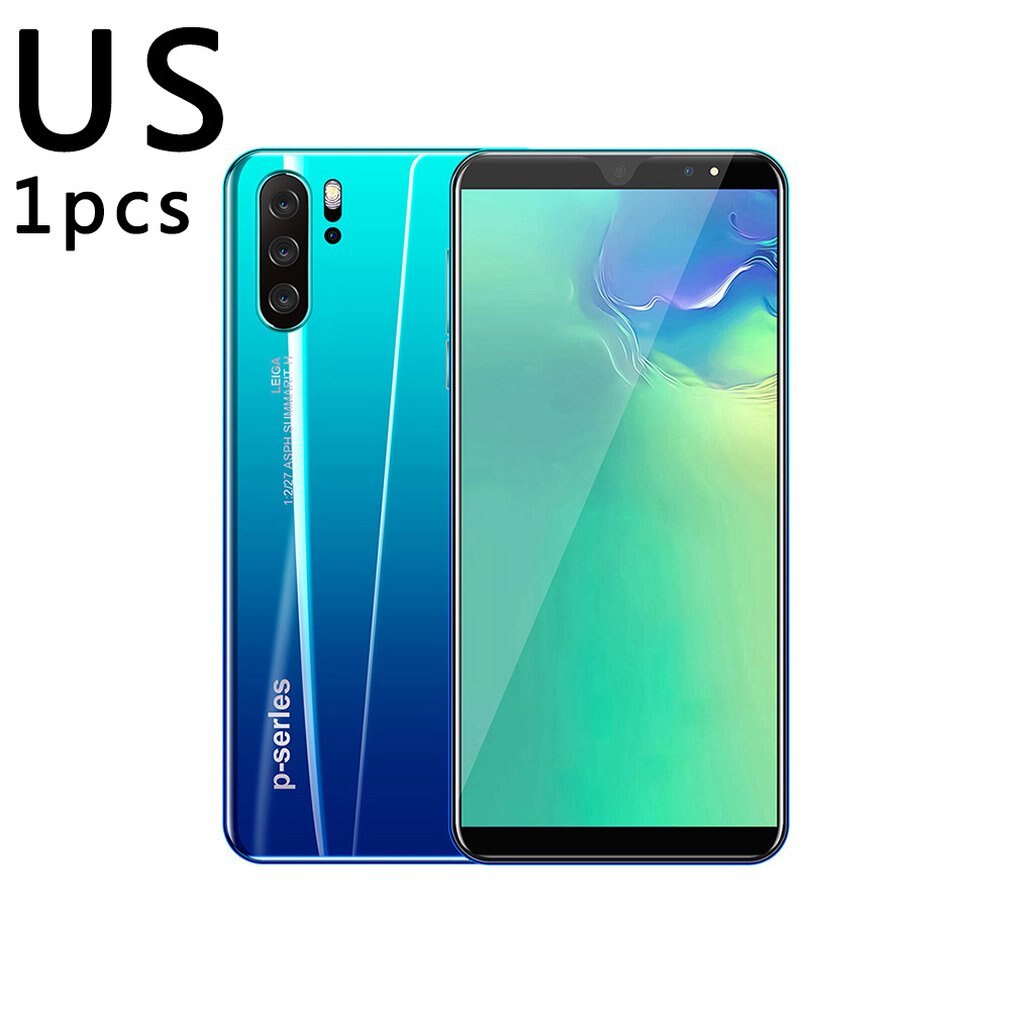 P33 Smart Phone 5 Inch 3G Large Screen Mobile Phone 512Mb Ram High Capacity Real Fingerprint Face Unlock Phones: Sapphire blue US