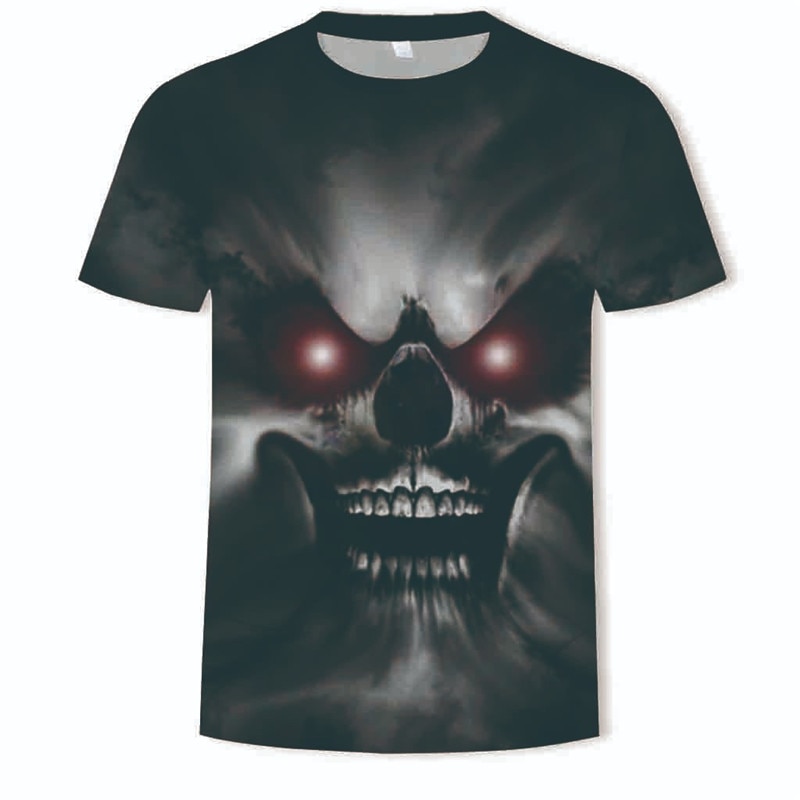 Skull T-shirt Men Summer Full 3D Printed T Shirt Plus Size S-3XL Cool Printing Top Blouse mens clothing camiseta masculina