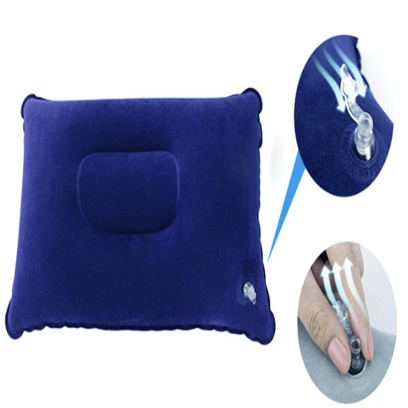Draagbare Zachte Ultralight Opblaasbare Pluche Air Kussen Slaap Kussen Reizen Slaapkamer Wandelen Strand Auto Vliegtuig Hoofd Rest