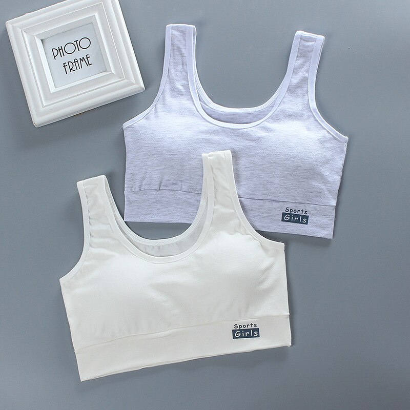 developmental bra vest style girl underwear junior high school students pure cotton sports tube top teen bra
