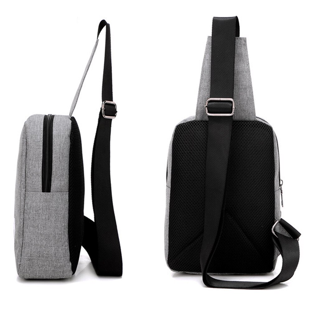 Bærbar canvas hovedtelefonstik afslappet sport crossbody størrelse 22 x 16 x 5cm skuldertaske brysttaske #25