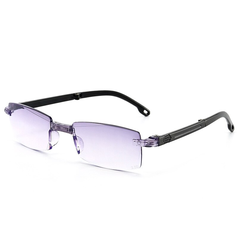 Männer und frauen faltbare lesebrille Anti-blau licht rahmenlose lesebrille Computer gläser mit Kasten dioptrien + 100 zu + 400
