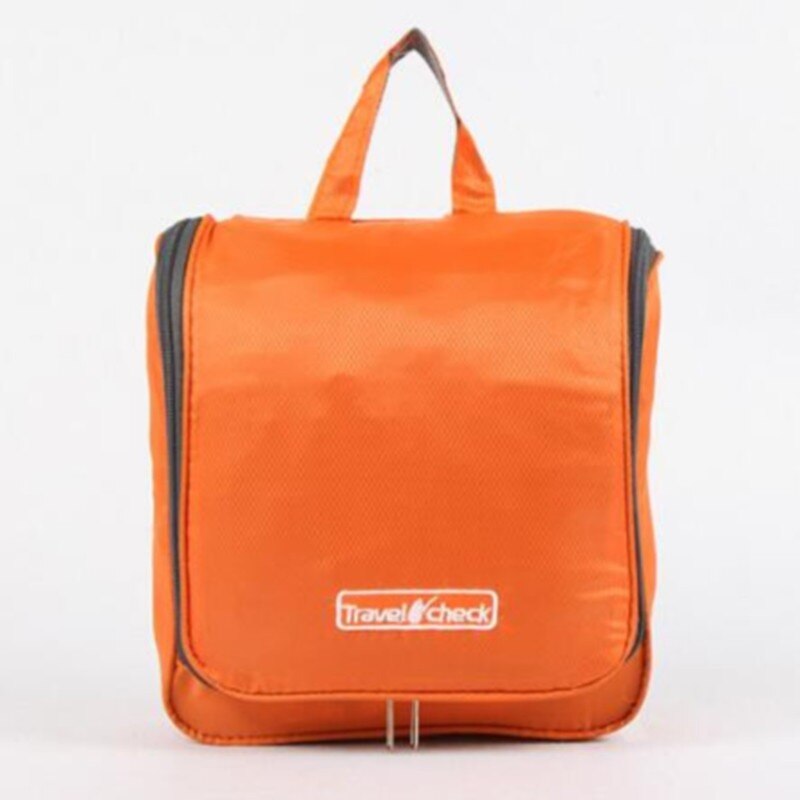 Accessoires de voyage sac cosmétique grande capacité toilette maquillage étanche paquet de bain poche suspendue rangement tri organisateur: Orange