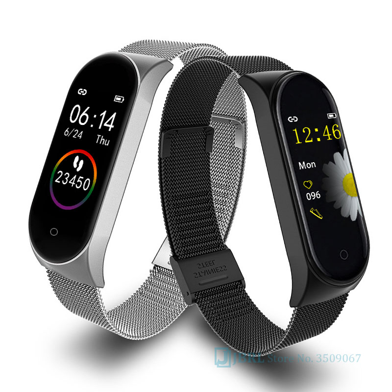Acier inoxydable montre intelligente femmes hommes pour Android IOS Smartwatch électronique horloge intelligente Fitness Tracker Bluetooth montre intelligente