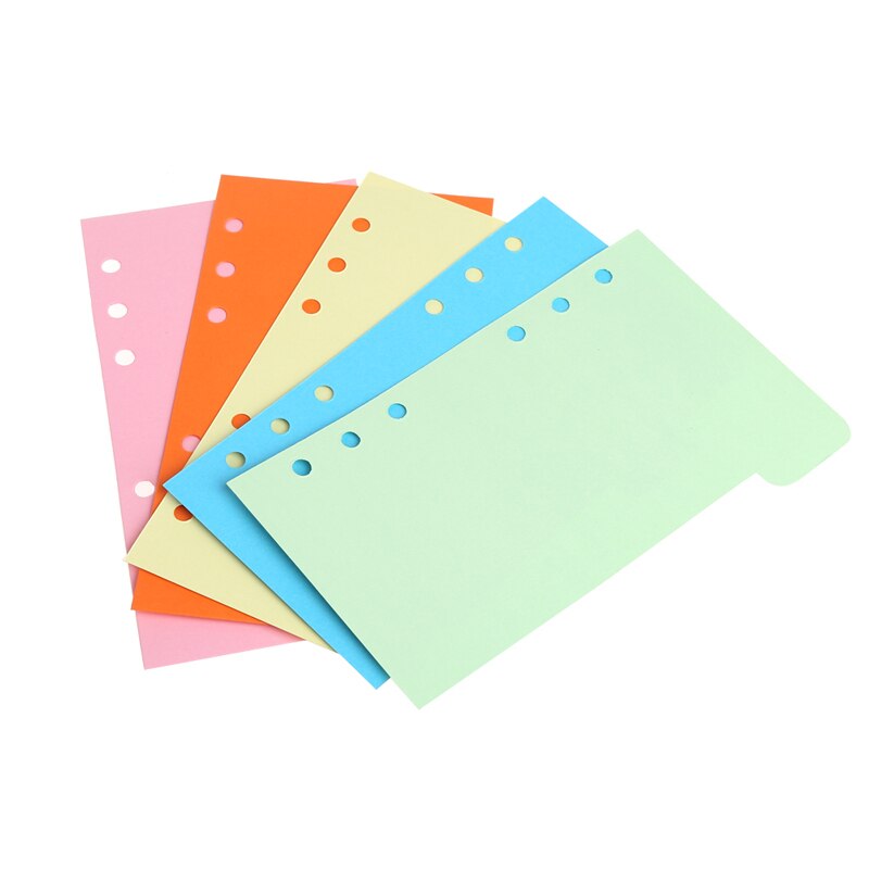 5Pcs/set Refills Separate Page 6 Hole Blank Colorful Paper for A5 A6 Loose Leaf Binder Notebook Agenda Planner