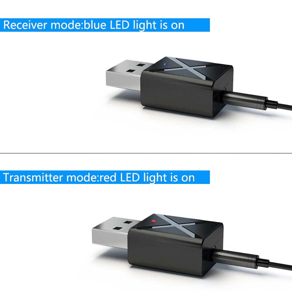Kn320 bluetooth 5.0 usb mini stereo lydmodtager sender aux rca usb 3.5mm stik til tv pc bilsæt trådløs adapter