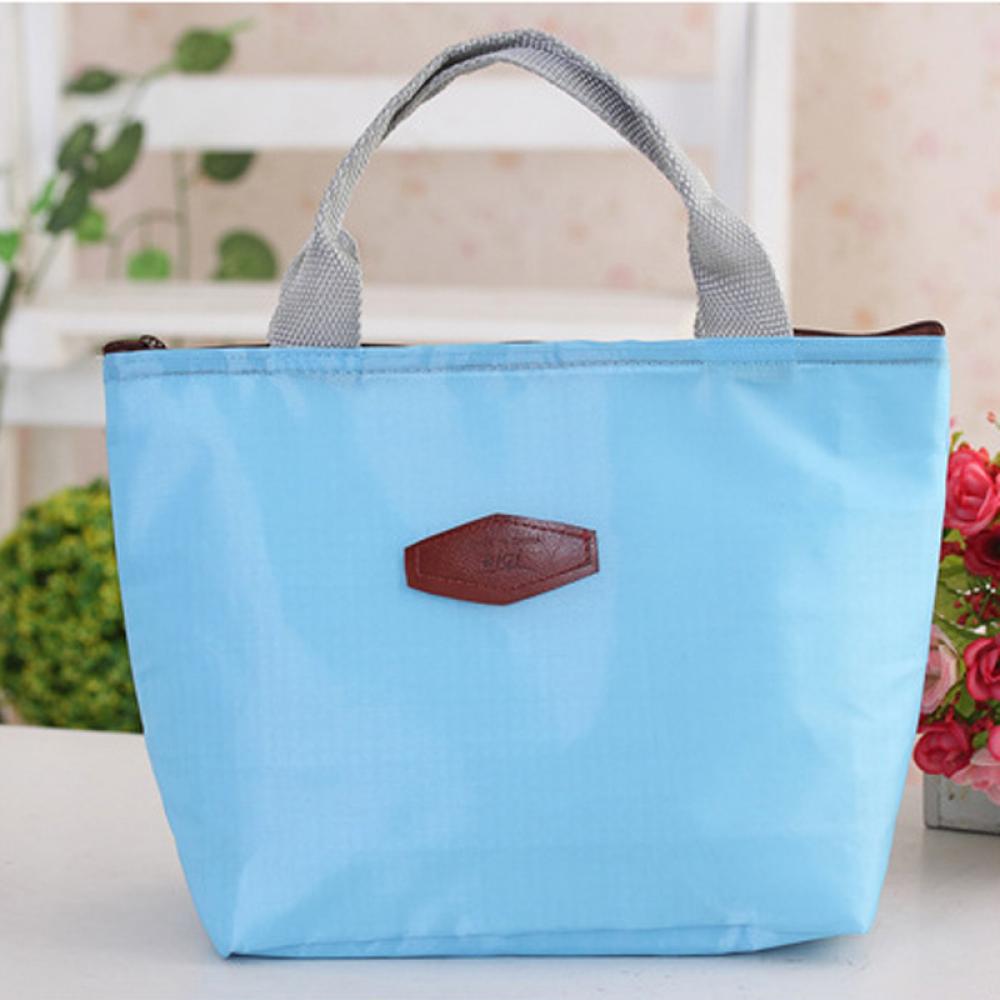 ISKYBOB Portable Insulated Canvas lunch Bag Thermal Food Picnic Lunch Bags for Women kids Men Cooler Lunch Box: blue