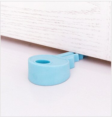 1 pc Nette Schlüssel Stil Silikon Gummi Tür Stopper Anti-Kollision Absturz Sicherheit Türstopper Heimat Dekor Kind Baby Finger schutz Keil: Blau
