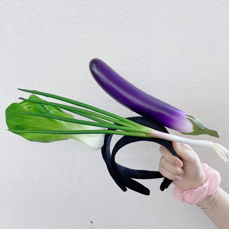 Diadema de zanahoria divertida para mujer, cintas para el pelo de verduras para mujer, bandana bonita para lavar la cara, accesorios para el cabello,
