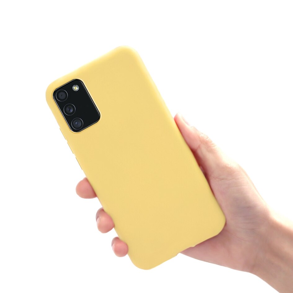 Liquid Silicone Case For Samsung A02s Case Cute Candy Color Soft TPU Back Cover For Samsung Galaxy A02S SM-A025F A 02S Phone Bag: Yellow