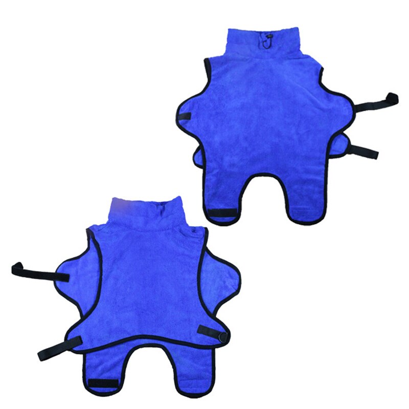 Dog Bathrobe Pet Dog Bath Towel For Small Medium Large Dogs Polyester Super Absorbent Pet Drying Towel: Blue / M