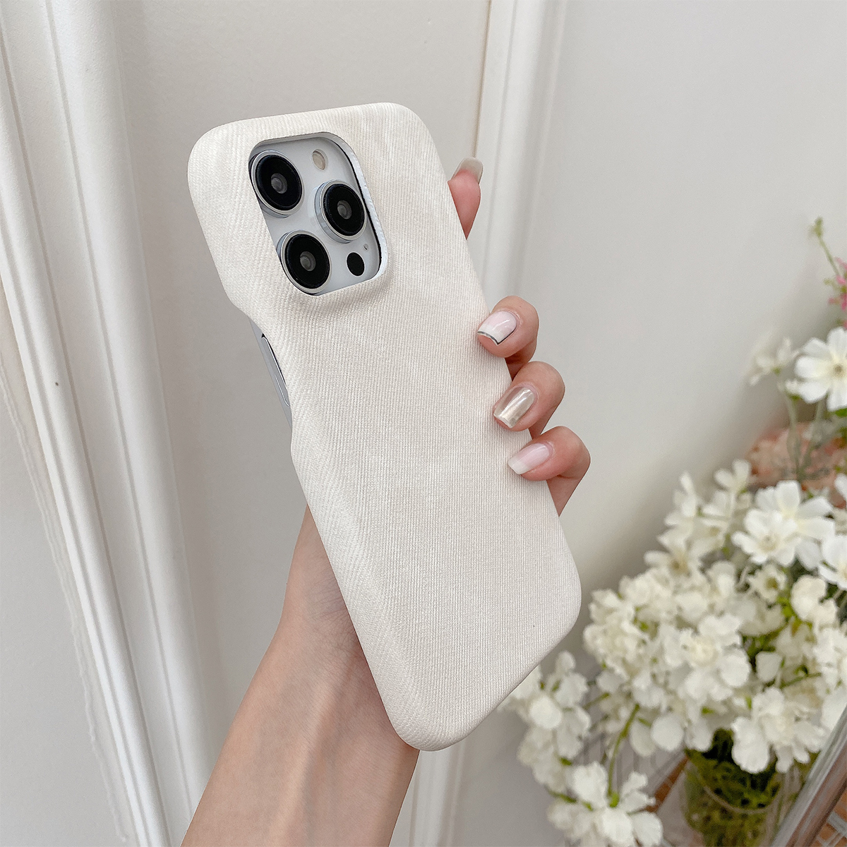 Denim Leather Case For iPhone 15 14 13 12 11 Pro Max Luxury Simple Shockproof Back Cover