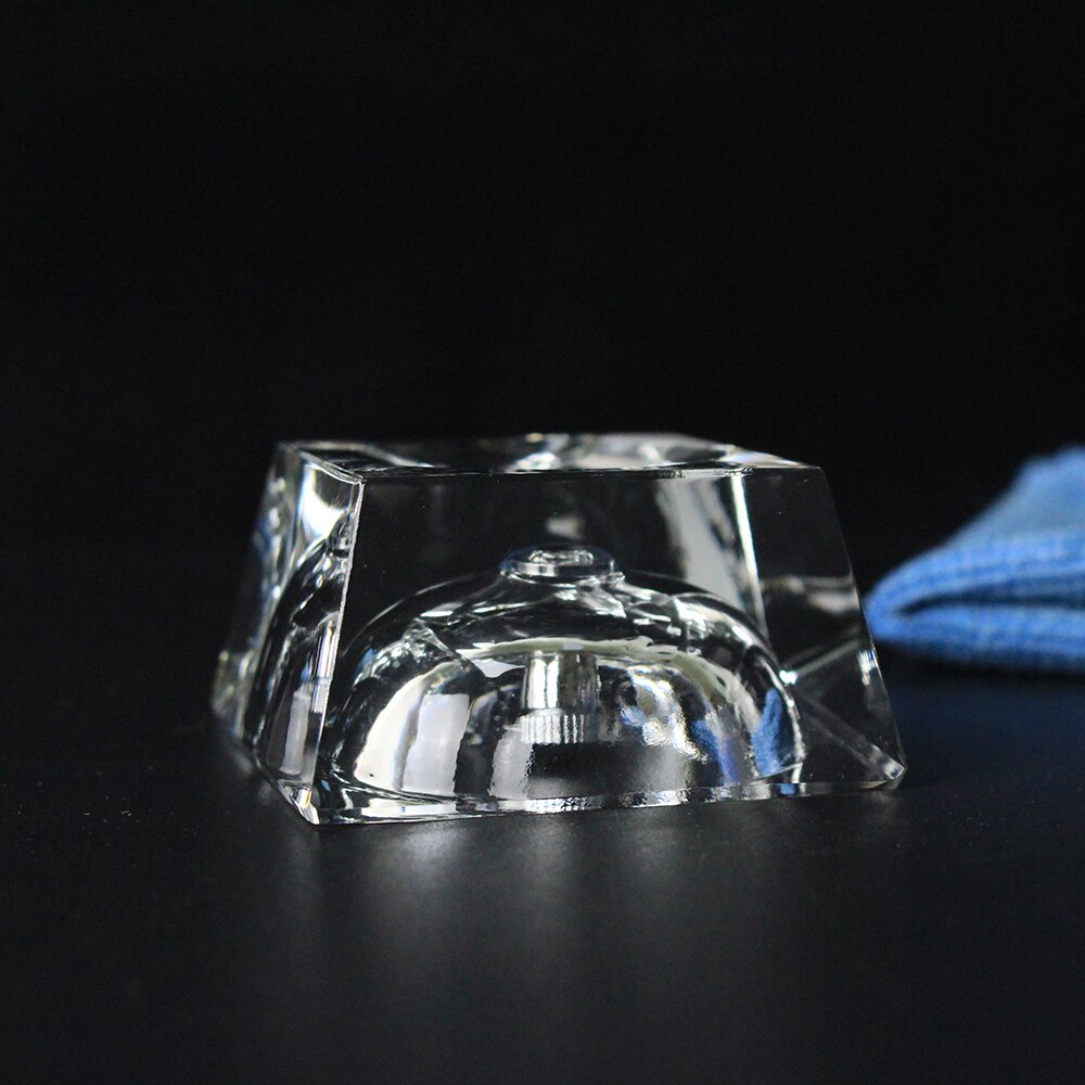 Transparent Trapezoid Crystal Glass Display Base Stand Holder LED Lamp Base