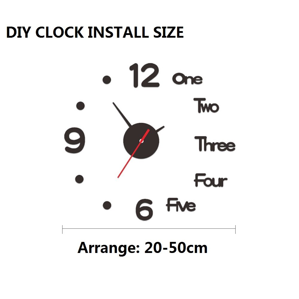 Wall Clock Metal Quartz Watch Clocks 3d DIY Home Decoration Acrylic Mirror Stickers Modern Needle for Living Room Bedroom